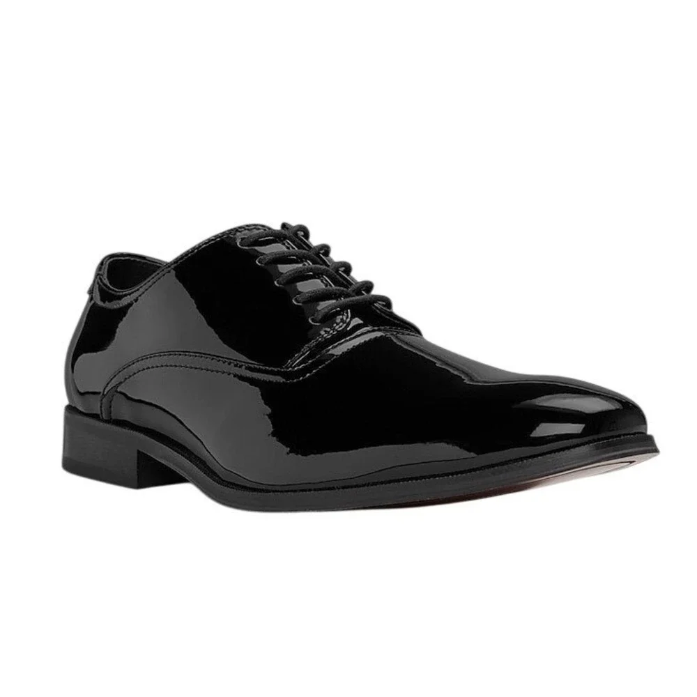 Joseph Abboud Men's Black Patent Leather Formal Derby Dress Shoes Size 9M‎ Groom